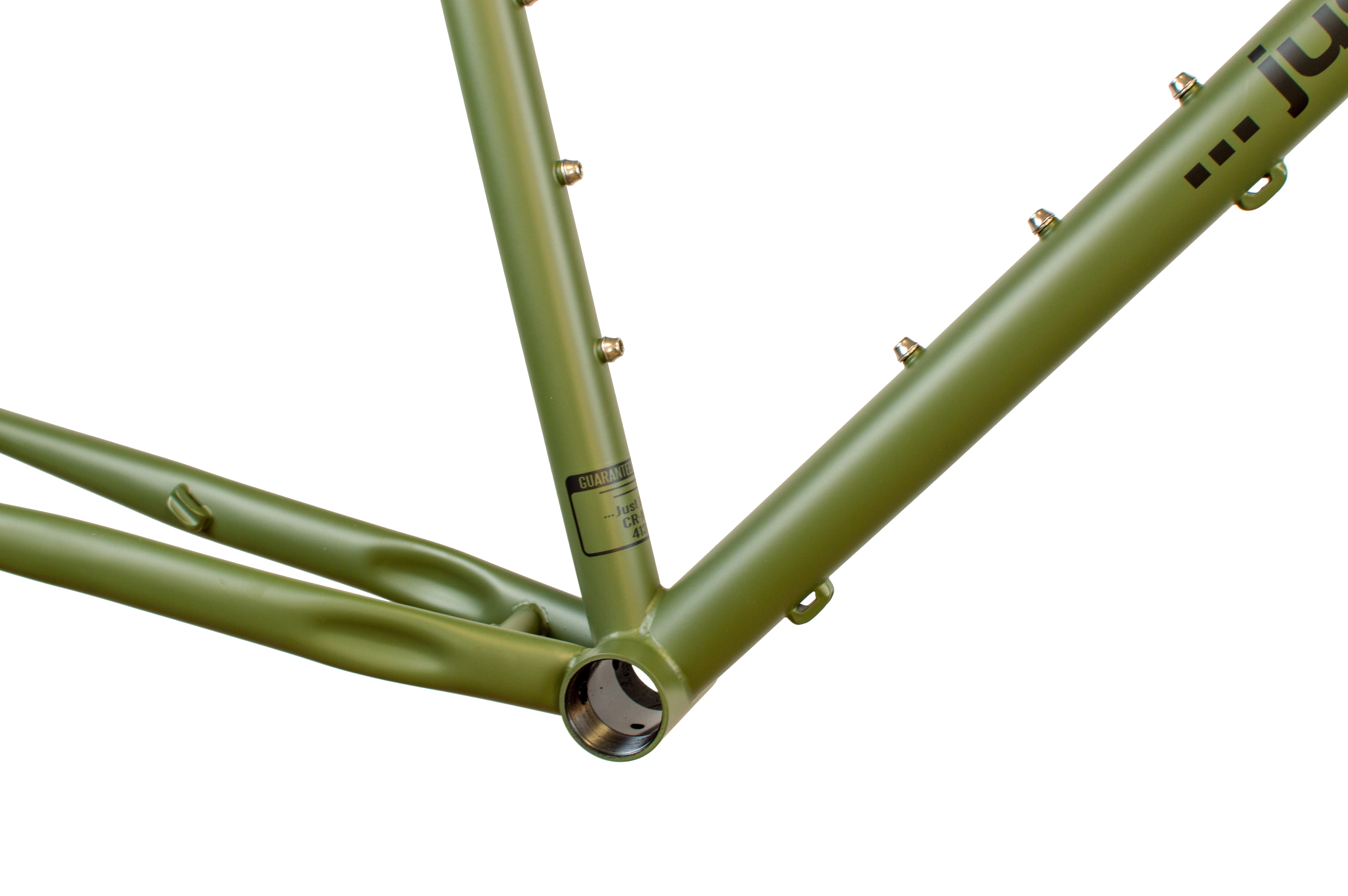 Just Bikes JB04 Gravel Steel Frameset Carbon or Steel Fork 12 Axles Flat Mount Olive Green