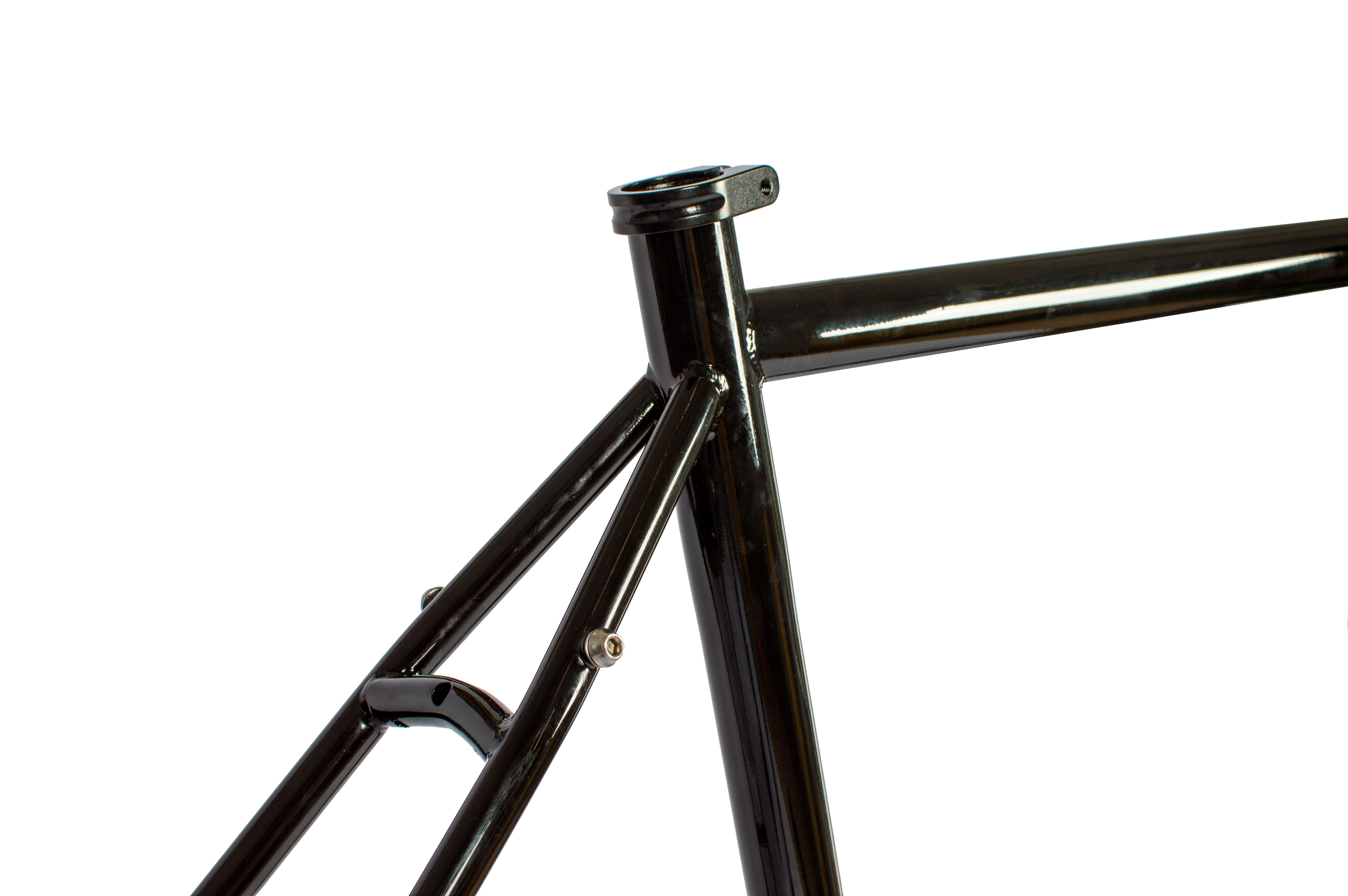 Just Bikes JB06 Gravel Stahl Rahmenset Stahl Gabel 12 Achsen Flat Mount CrMo Schwarz Glossy ohne Aufkleber