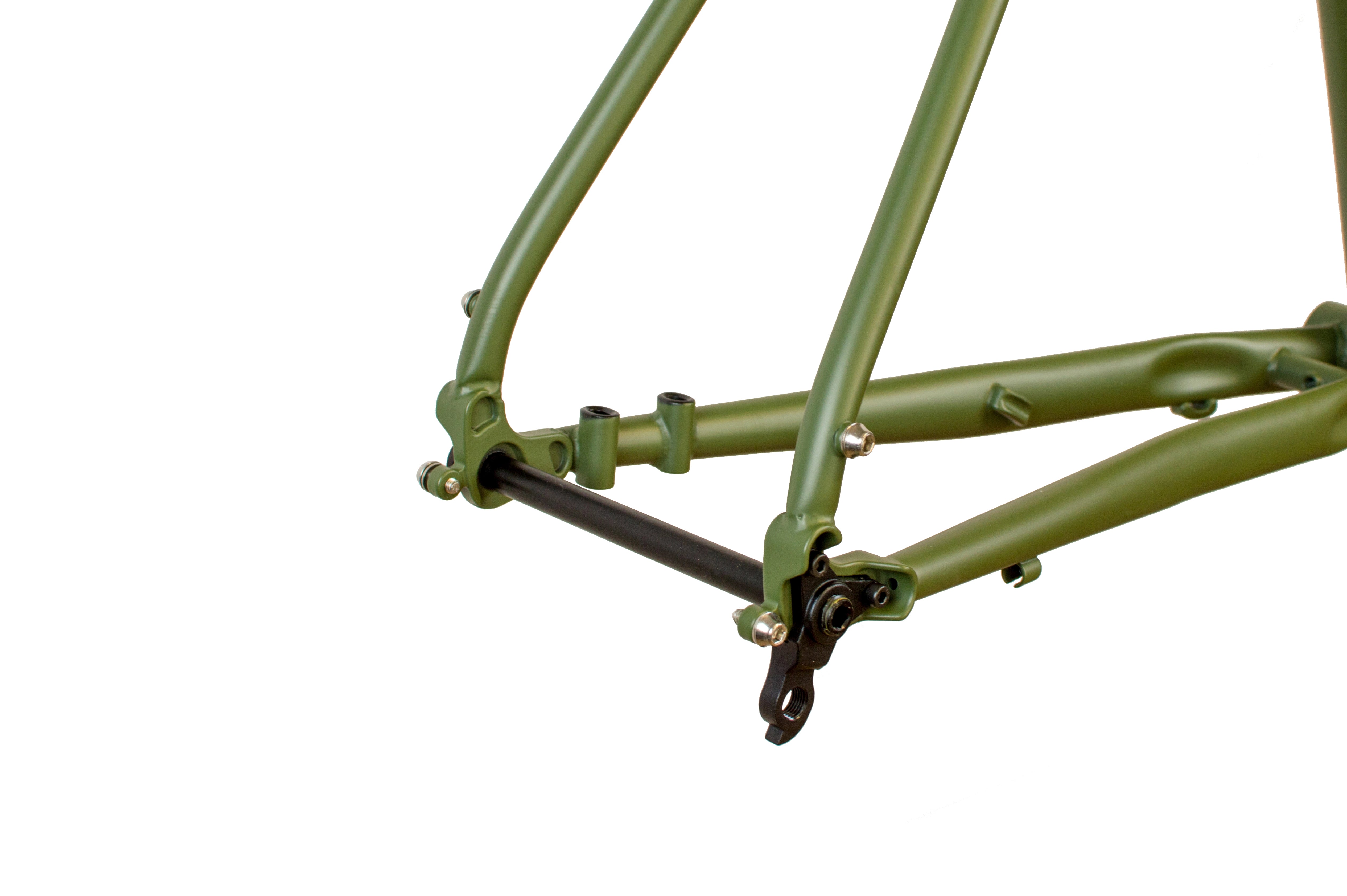 Just Bikes JB04 Gravel Steel Frameset Carbon or Steel Fork 12 Axles Flat Mount Olive Green