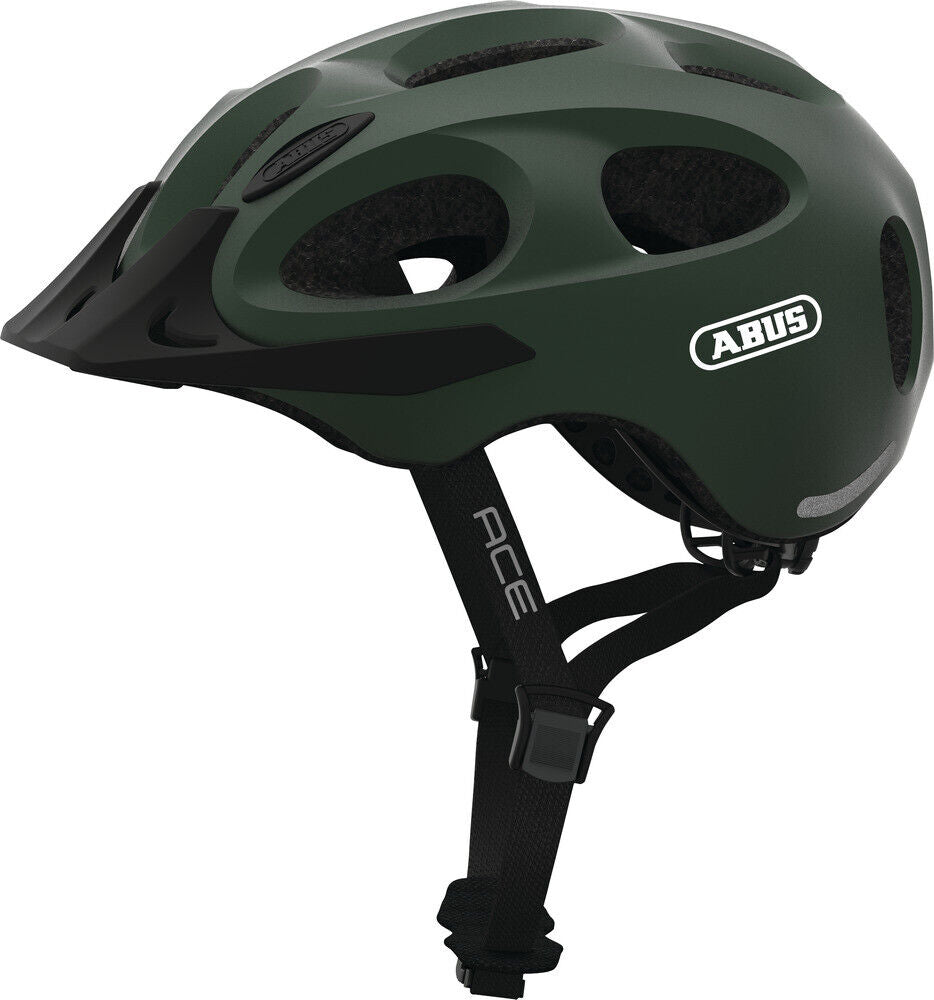 abus fahrradhelm größe l ABUS Fahrradhelm Youn-I ACE metallic green Trekkinghelm, E-Bike Helm N