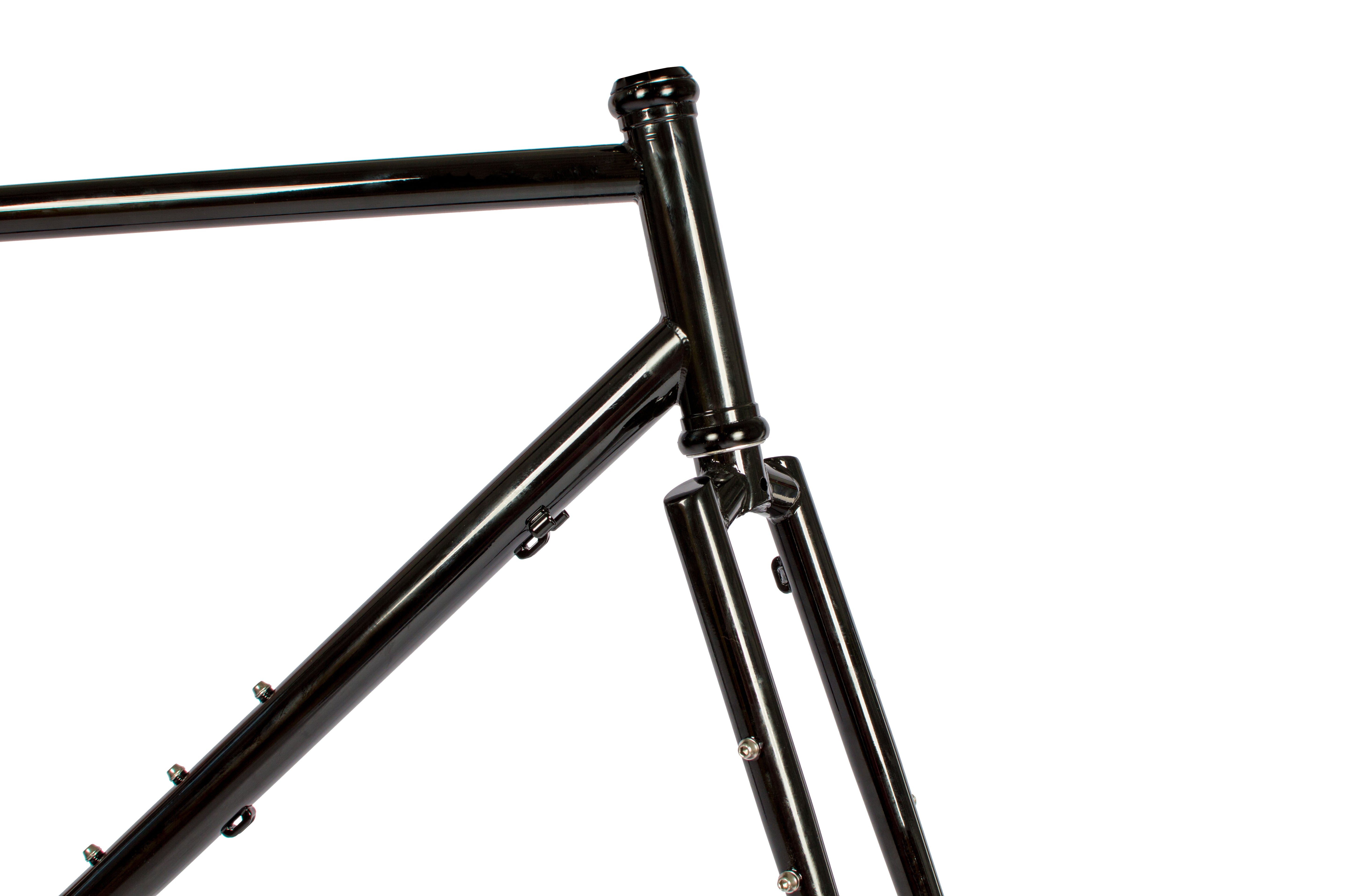 Just Bikes JB06 Gravel Stahl Rahmenset Stahl Gabel 12 Achsen Flat Mount CrMo Schwarz Glossy ohne Aufkleber