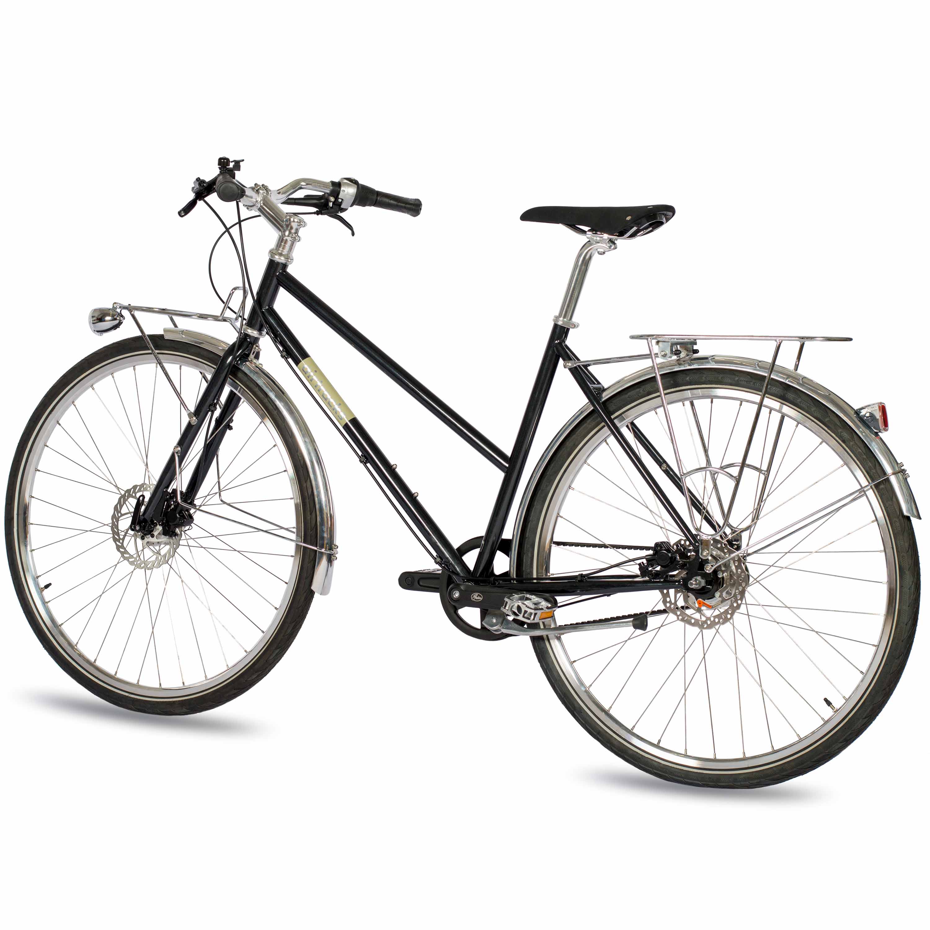 28" Damen Urban Bike City Fahrrad AIRY ONE CrMo GATES CARBON DRIVE BELT Shimano 7 x Gang NEXUS Schwarz
