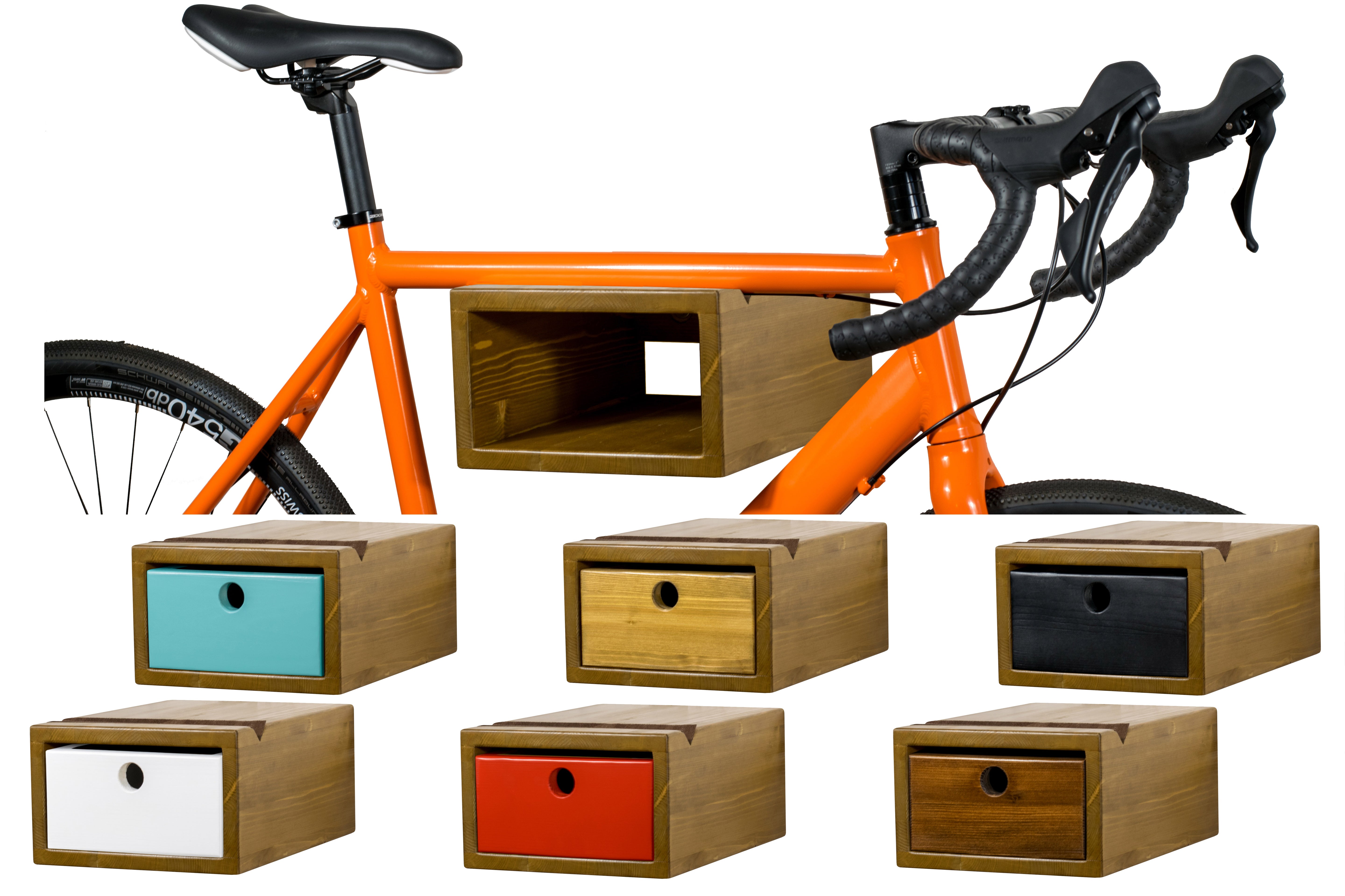 MONBAK wall mount solid wood bicycle holder drawer MB03