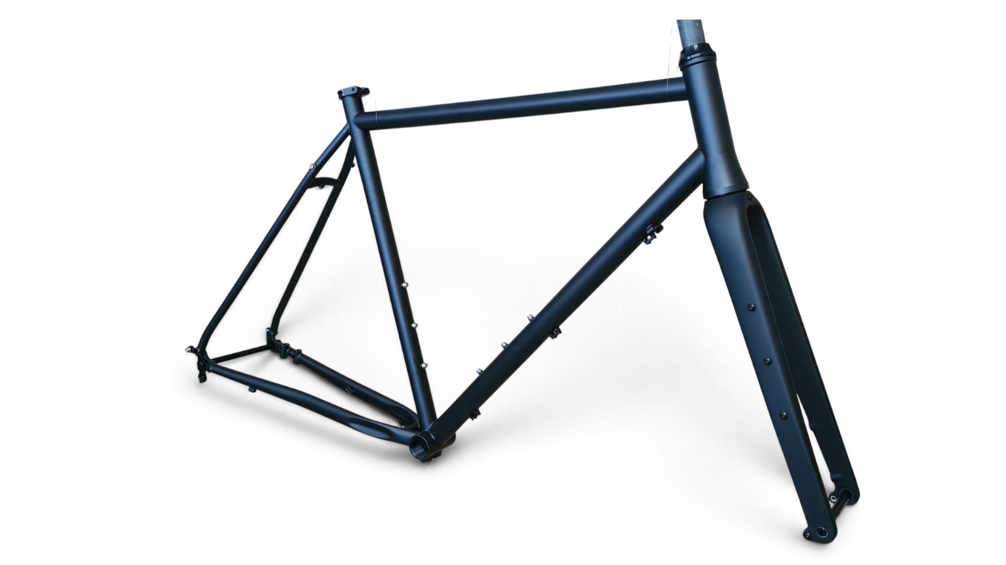 Just Bikes JB04 V2 Gravel Stahl Rahmenset Carbon oder Stahl Gabel 12 Achsen Flat Mount Schwarz Matt