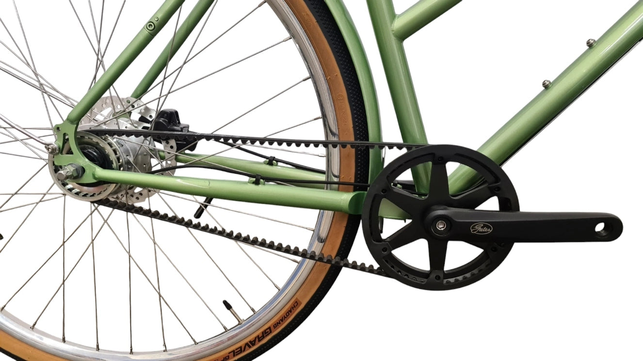Mariluz Urban- Citybike Riemenantrieb Gates Nexus 7-Gang Scheibenbremse Olive Grün