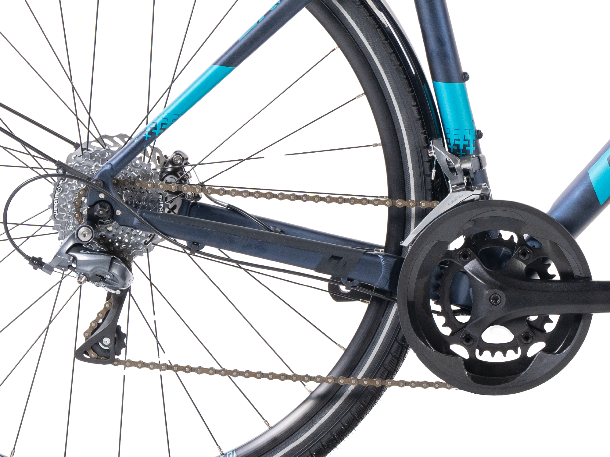 Herren 28 Zoll Gravel Fahrrad Storm 3.1 Shimano 2x8 Claris R2000 + Sora RD-R3000-GS Blau Matt