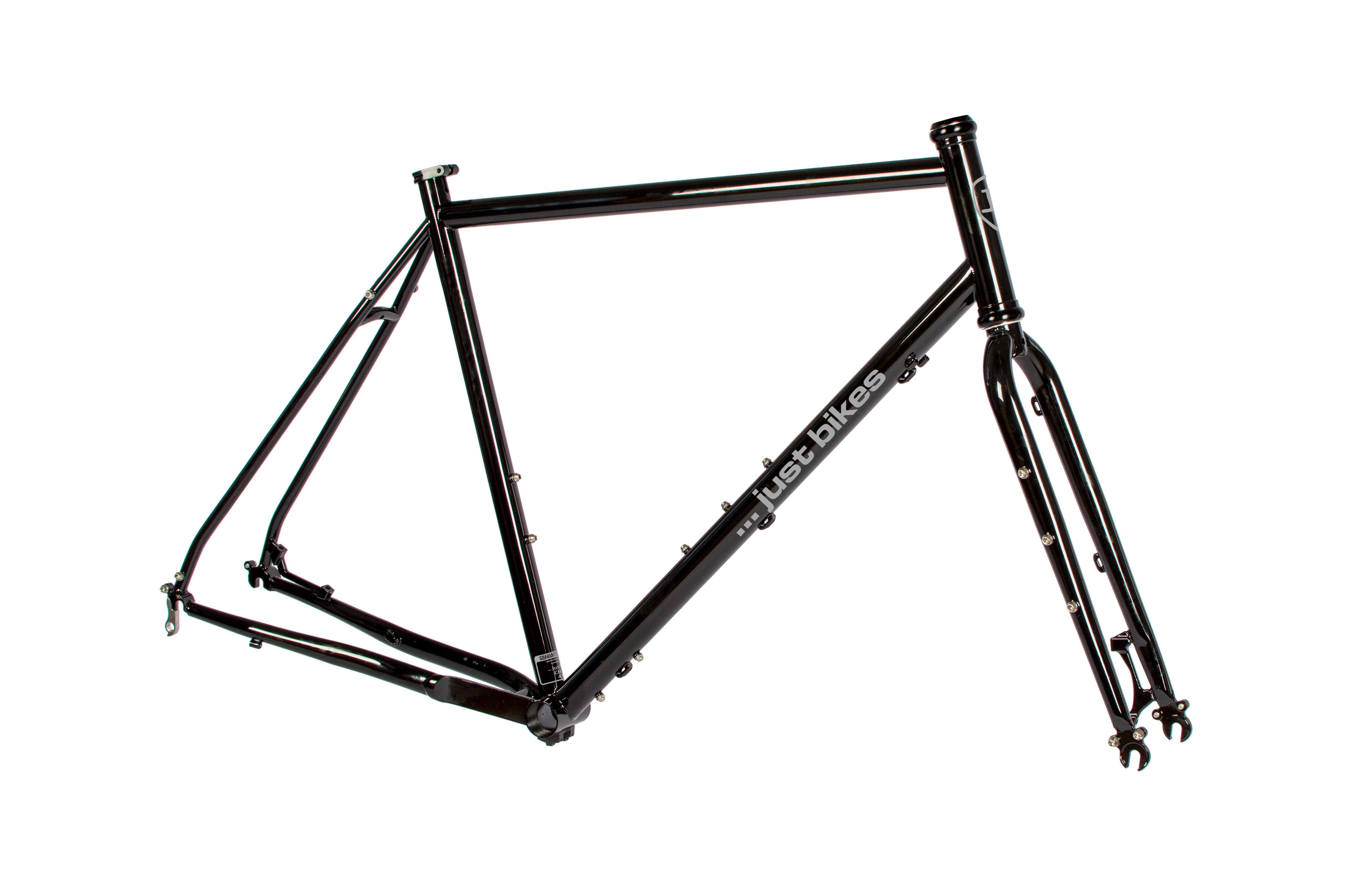 Just Bikes JB02 Gravel Rahmenset Stahl Rahmen Stahl Gabel PM QR Schwarz Glossy ohne Aufkleber