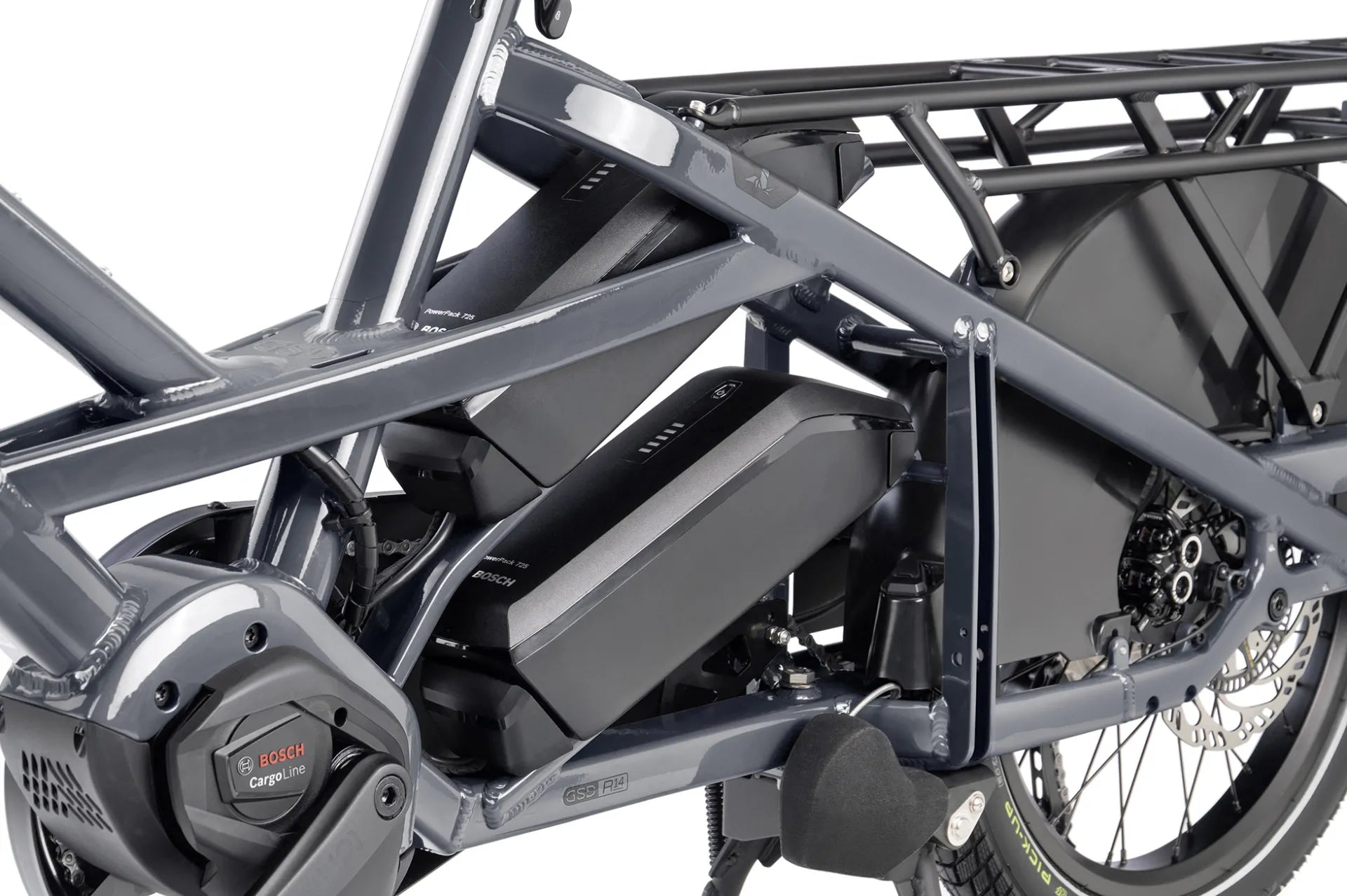 TERN Elektro-Cargorad Lastenrad GSD R14 Gen.3 Bosch Cargo Line 85 Nm 800 Wh 14-Gang ROHLOFF "Speedhub E-14" Satin Iron Grey