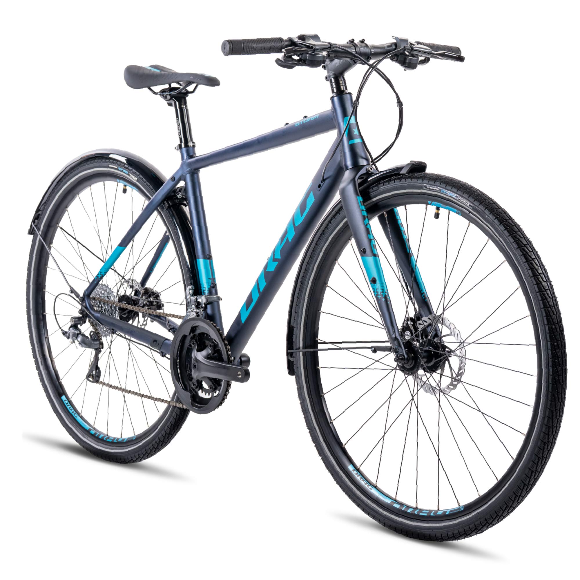 Herren 28 Zoll Gravel Fahrrad Storm 3.1 Shimano 2x8 Claris R2000 + Sora RD-R3000-GS Blau Matt