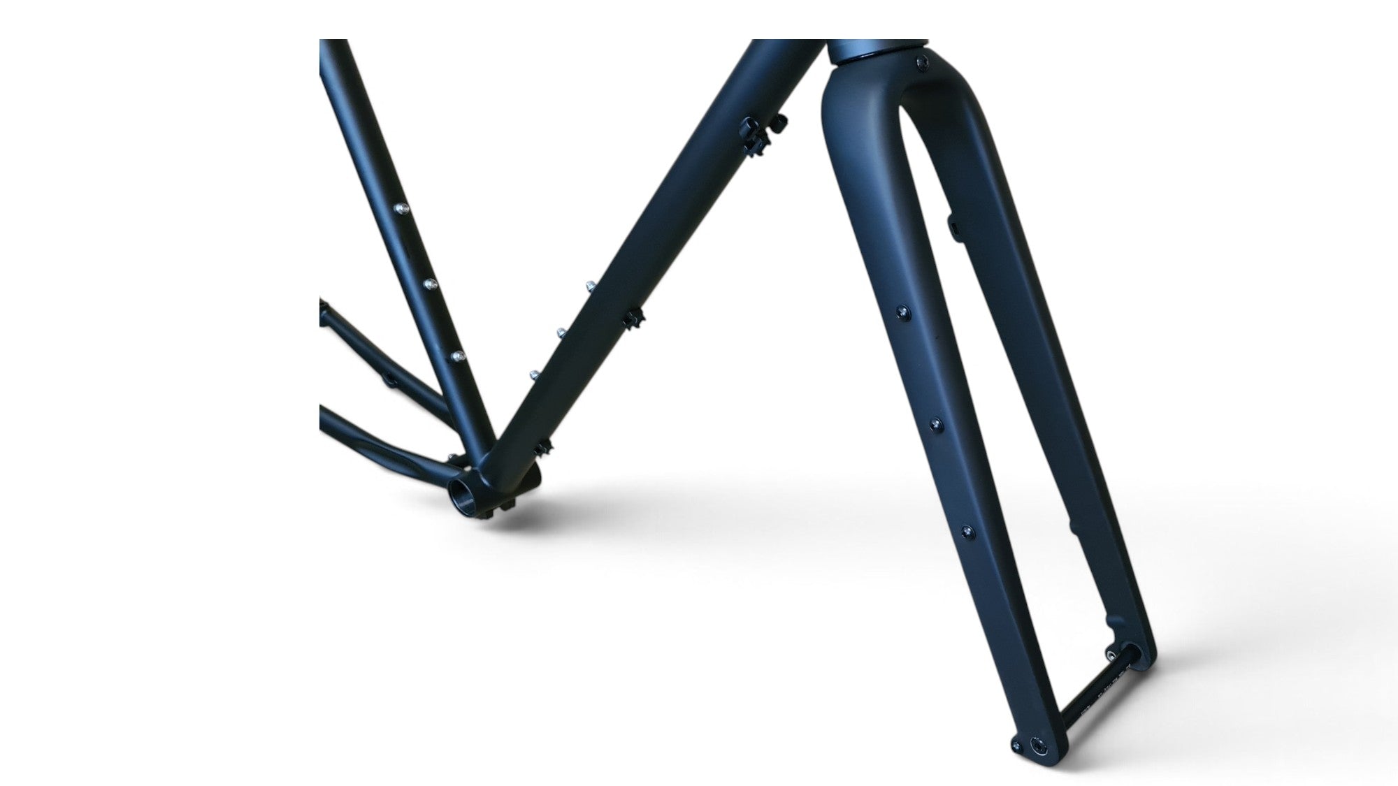 Just Bikes JB04 V2 Gravel Stahl Rahmenset Carbon oder Stahl Gabel 12 Achsen Flat Mount Schwarz Matt