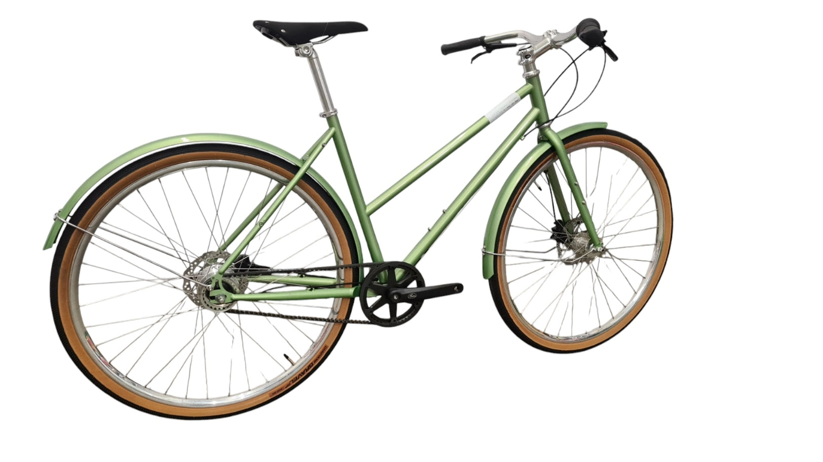 Marilutz Urban- Citybike Riemenantrieb Gates Nexus 7-Gang Scheibenbremse Olive Grün