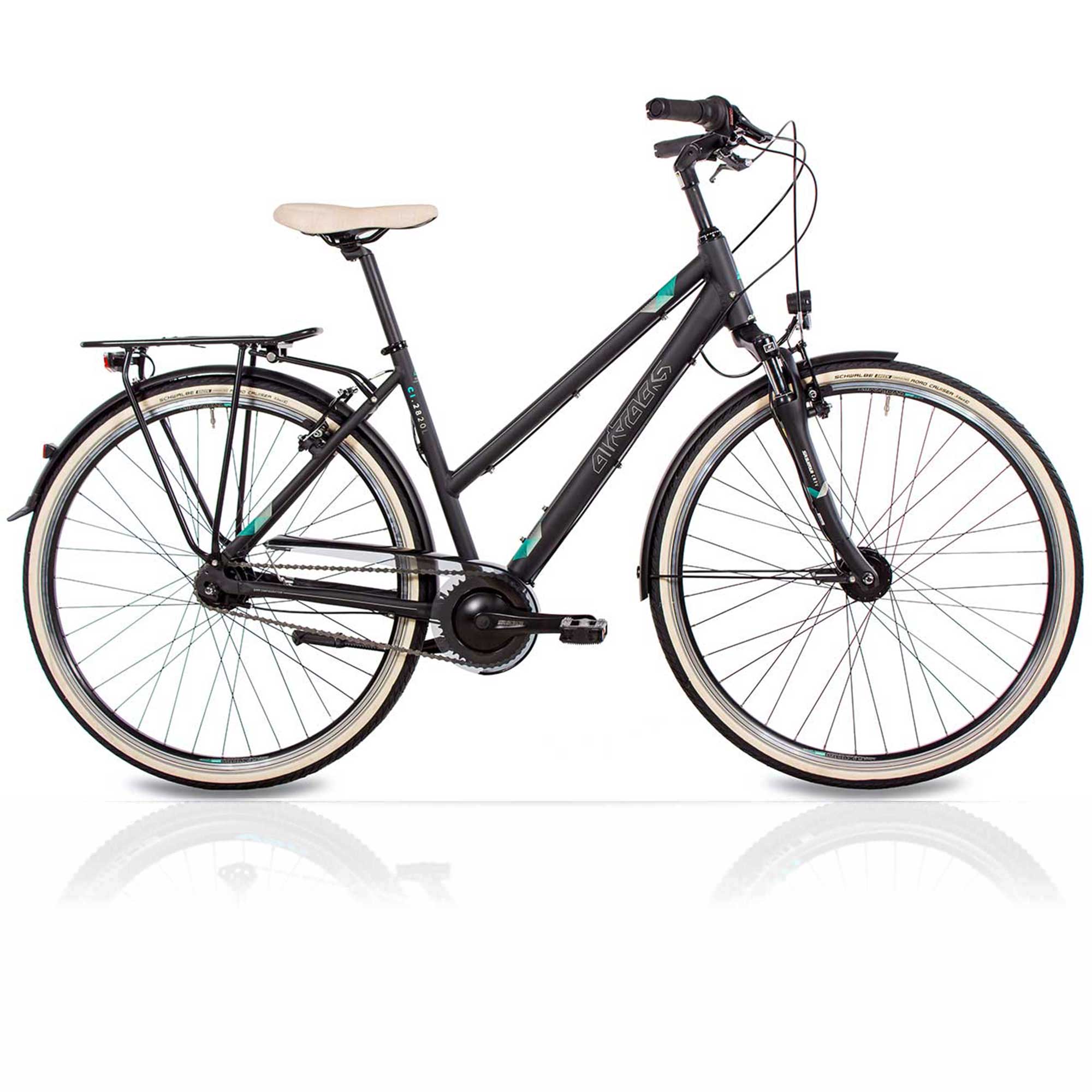 Damen City Fahrrad 28 Zoll Cityrad CI.2820L Shimano Nexus 7 Gang Schwarz Matt