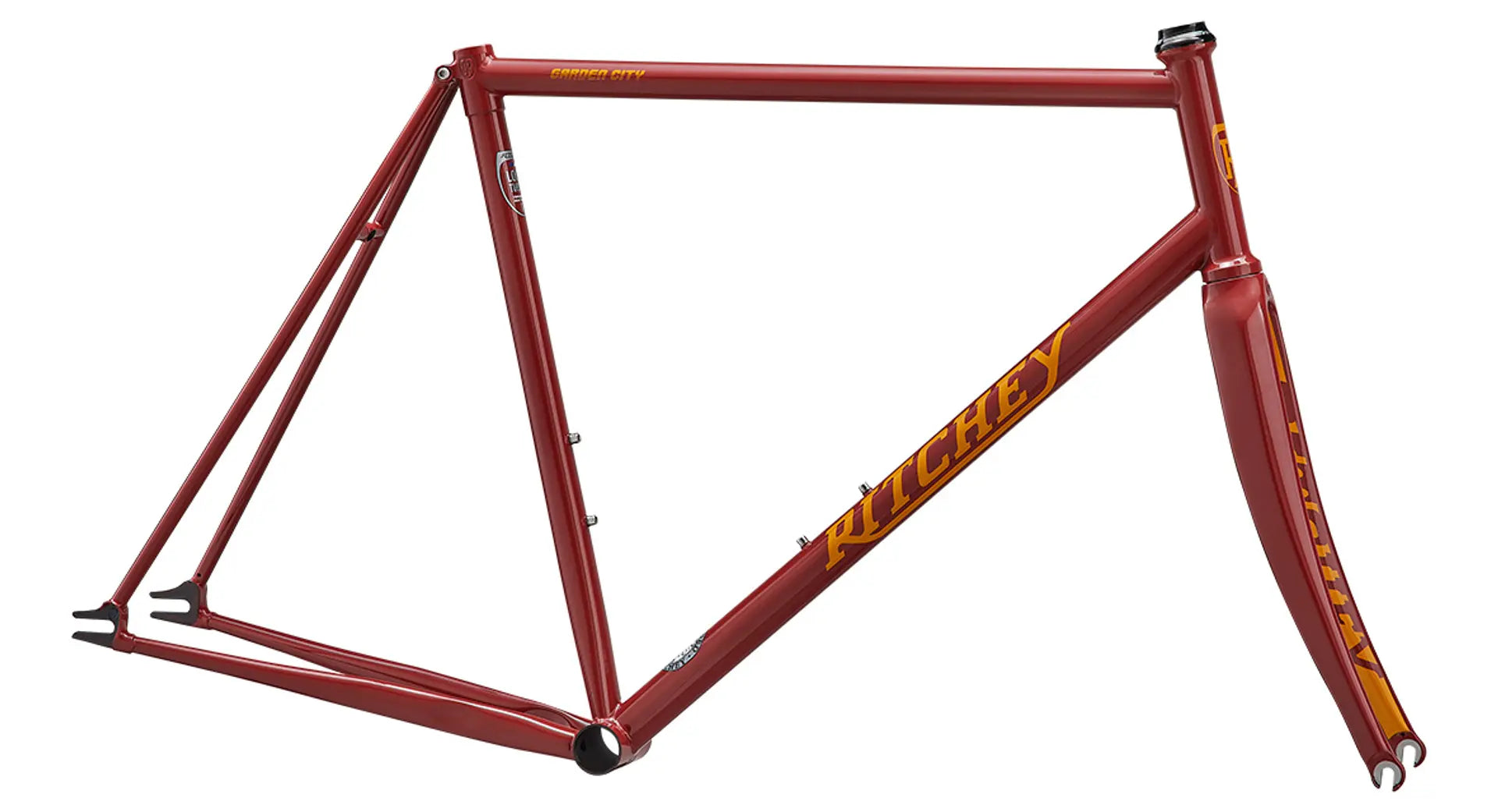 Ritchey Garden City Rahmenset Fixie Single Speed Stahlrahmen Carbon Gabel Scarlet