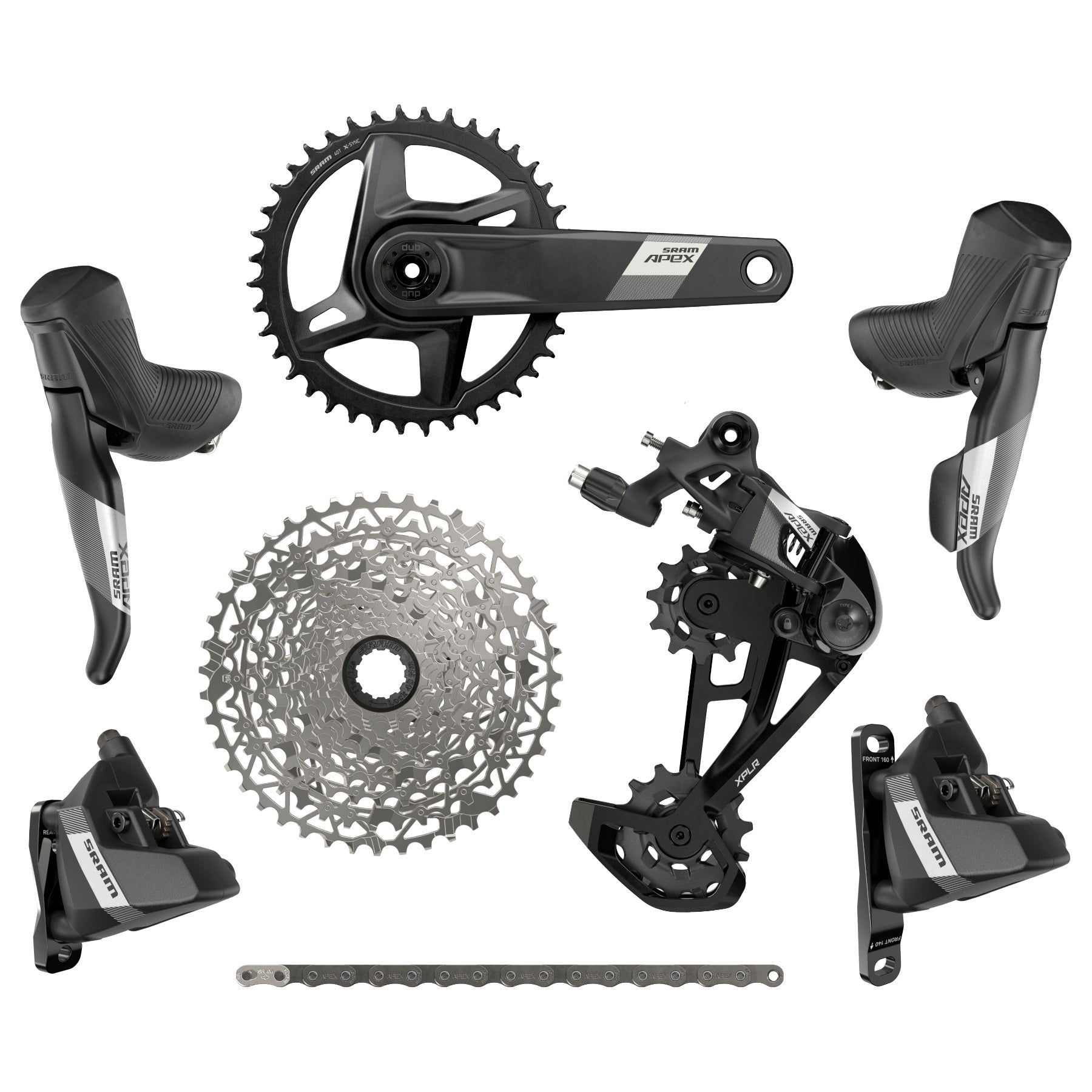 Sram Apex 1 XPLR Gravel Gruppe 1x12 Wide DUB hydr. Scheibenbremse
